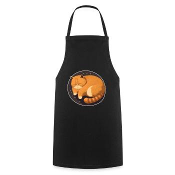 Sleeping Fat Cat Sleep Shirt Cuddly Shirt - Cooking Apron - black - Front - AI Model Male 185 dark (185cm)
