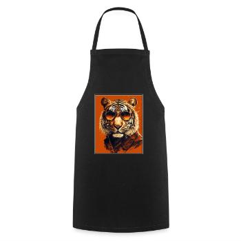Bengalischer Tiger Katze Boss Chef Raubkatze - Kochschürze - Schwarz - Vorne - AI Model Male 185 dark (185cm)