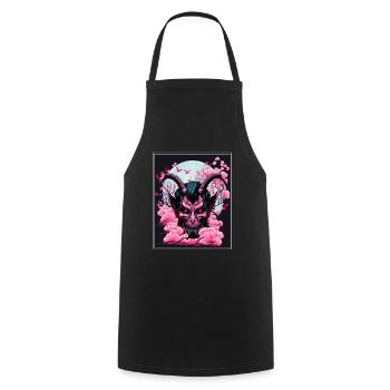 Japanisch Japan Kischblüte Dämon Abstrakt Neon - Kochschürze - Schwarz - Vorne - AI Model Male 185 dark (185cm)