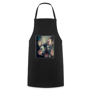 Cottagecore Fée Elfe Fleurs Des Bois Papillon - Tablier de cuisine - noir - Devant - AI Model Male 185 dark (185cm)