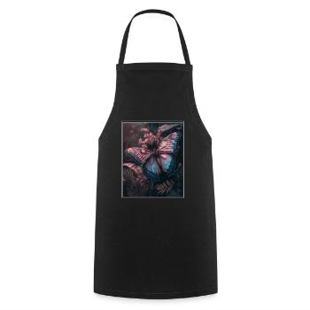 Cottagecore Fairy Fairy Forest Flowers Butterfly - Cooking Apron - black - Front - AI Model Male 185 dark (185cm)