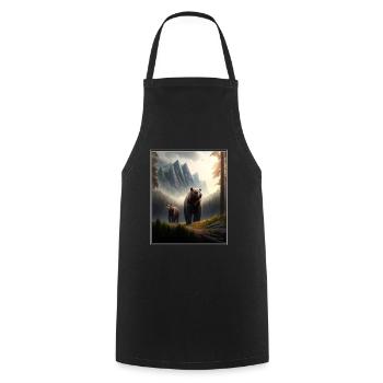 Bear Environment Forest Mountains Environmental protection Species protection - Cooking Apron - black - Front - AI Model Male 185 dark (185cm)