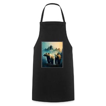 Bear Environment Forest Mountains Environmental protection Species protection - Cooking Apron - black - Front - AI Model Male 185 dark (185cm)