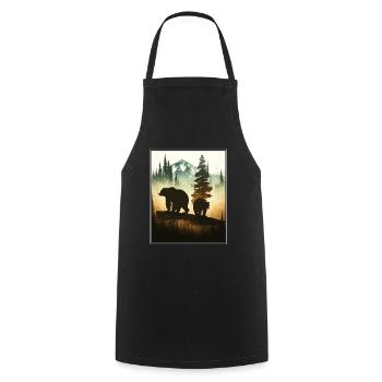 Bear Environment Forest Mountains Environmental protection Species protection - Cooking Apron - black - Front - AI Model Male 185 dark (185cm)