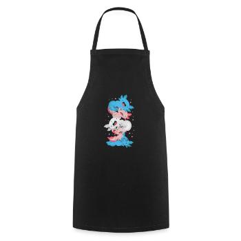 Axolotl Wassertier Wasser Geschenk - Kochschürze - Schwarz - Vorne - AI Model Male 185 dark (185cm)