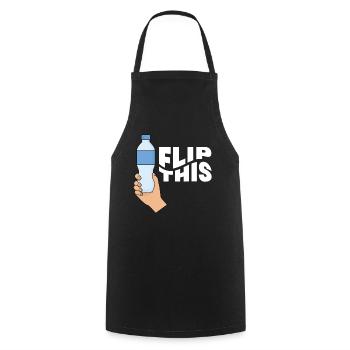 Flip This Bottle Flipping Flasche - Kochschürze - Schwarz - Vorne - AI Model Male 185 dark (185cm)
