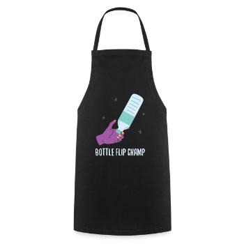 Bottle Flip Champ Flasche - Kochschürze - Schwarz - Vorne - AI Model Male 185 dark (185cm)