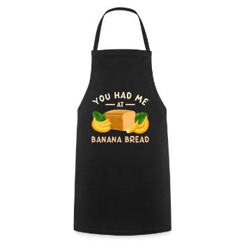 Tu m’as eu à Banana Bread - Tablier de cuisine - noir - Devant - AI Model Male 185 dark (185cm)