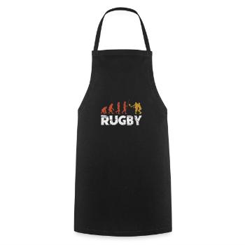 Rugby Verein Rugbyteam Football Sport Geschenk - Kochschürze - Schwarz - Vorne - AI Model Male 185 dark (185cm)