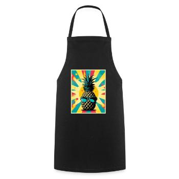 Ananas Sommer Veganer Obst Vegetarier Fructaner - Kochschürze - Schwarz - Vorne - AI Model Male 185 dark (185cm)