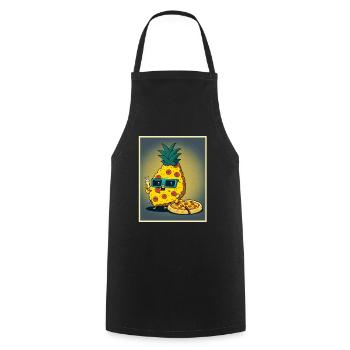 Pizza Ananas Hawaii Restauration rapide d’été Tomates - Tablier de cuisine - noir - Devant - AI Model Male 185 dark (185cm)