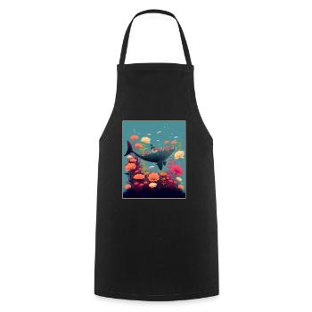 Hai Wal Ozean Pflanzen Maritim Tiefsee Klima - Kochschürze - Schwarz - Vorne - AI Model Male 185 dark (185cm)