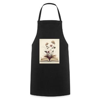 Leser Leserin Bücher Pflanzen Blumen Autor - Kochschürze - Schwarz - Vorne - AI Model Male 185 dark (185cm)