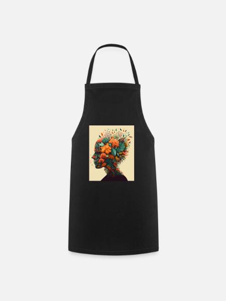 Flowers Birds Motivation Mental Health Depression - Cooking Apron - black