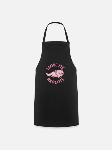 Axolotl Wassertier Wasser Geschenk - Kochschürze - Schwarz