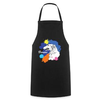 Borzoi Borzoi Colorful Dog Dog Dog - Cooking Apron - black - Front - AI Model Male 185 dark (185cm)