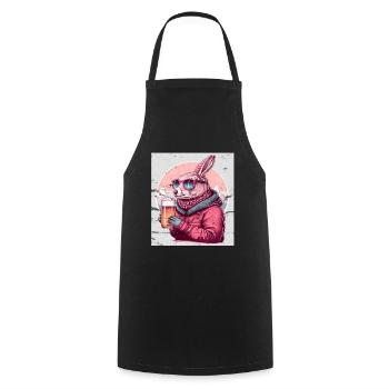 Winter Rabbit Ski Snowboard Snow Rabbit - Cooking Apron - black - Front - AI Model Male 185 dark (185cm)