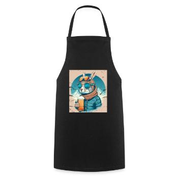 Winter Rabbit Ski Snowboard Snow Rabbit - Cooking Apron - black - Front - AI Model Male 185 dark (185cm)