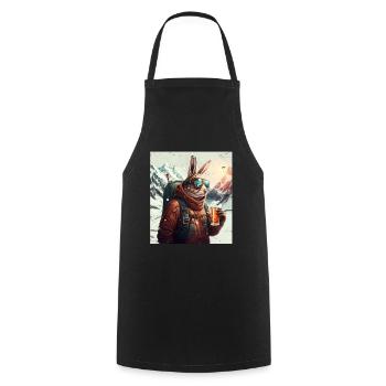 Winter Rabbit Ski Snowboard Snow Rabbit - Cooking Apron - black - Front - AI Model Male 185 dark (185cm)
