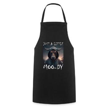 A little Moody Cow Beef Morning Grouch Farmer Sleep - Cooking Apron - black - Front - AI Model Male 185 dark (185cm)