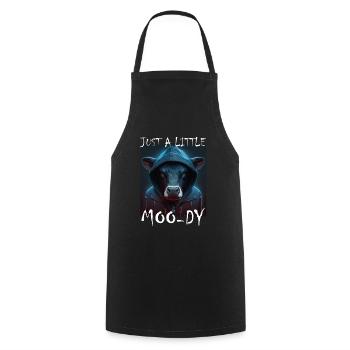 A little Moody Cow Beef Morning Grouch Farmer Sleep - Cooking Apron - black - Front - AI Model Male 185 dark (185cm)