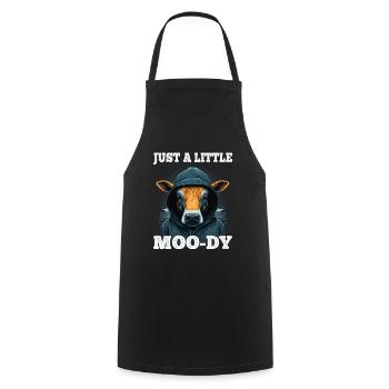 A little Moody Cow Beef Morning Grouch Farmer Sleep - Cooking Apron - black - Front - AI Model Male 185 dark (185cm)