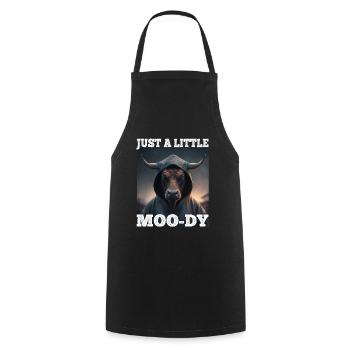 A little Moody Cow Beef Morning Grouch Farmer Sleep - Cooking Apron - black - Front - AI Model Male 185 dark (185cm)