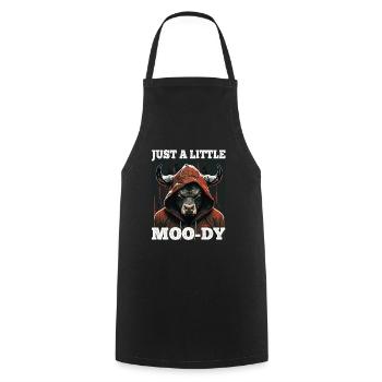 A little Moody Cow Beef Morning Grouch Farmer Sleep - Cooking Apron - black - Front - AI Model Male 185 dark (185cm)