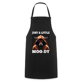 A little Moody Cow Beef Morning Grouch Farmer Sleep - Cooking Apron - black - Front - AI Model Male 185 dark (185cm)
