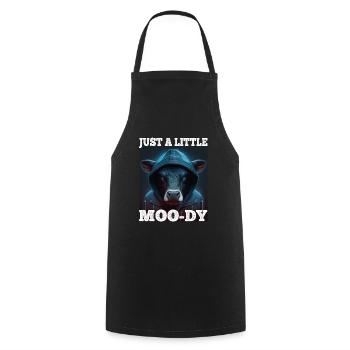A little Moody Cow Beef Morning Grouch Farmer Sleep - Cooking Apron - black - Front - AI Model Male 185 dark (185cm)
