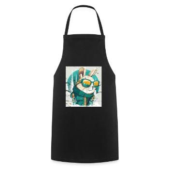 Winter Rabbit Ski Snowboard Snow Rabbit - Cooking Apron - black - Front - AI Model Male 185 dark (185cm)