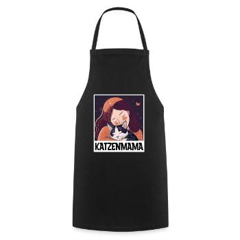 Katzenmama Katze Anime Kätzchen Liebe Frau Mama - Kochschürze - Schwarz - Vorne - AI Model Male 185 dark (185cm)