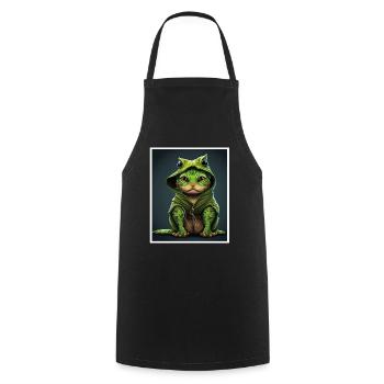 Cat Frog Frog Food Frog Carnival - Cooking Apron - black - Front - AI Model Male 185 dark (185cm)