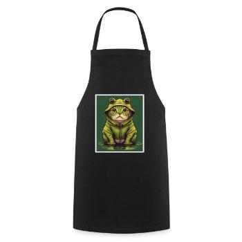 Cat Frog Frog Food Frog Carnival - Cooking Apron - black - Front - AI Model Male 185 dark (185cm)