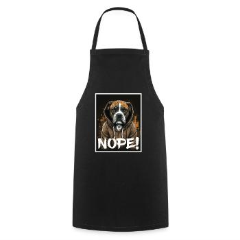 Hund Bulldogge Nope Morgenmuffel Kollege Sarkasmus - Kochschürze - Schwarz - Vorne - AI Model Male 185 dark (185cm)
