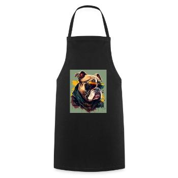 Lunettes de soleil French Bulldog Frenchie Dog - Tablier de cuisine - noir - Devant - AI Model Male 185 dark (185cm)