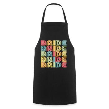 Retro Bride Matching Mariage Couple Fiançailles - Tablier de cuisine - noir - Devant - AI Model Male 185 dark (185cm)