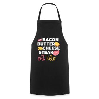 Eat Keto Healthy Food - Cooking Apron - black - Front - AI Model Male 185 dark (185cm)
