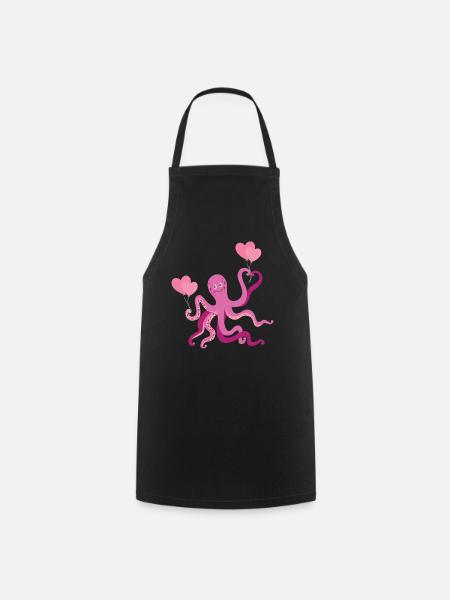 Octopus Heart Enfants Calmar - Tablier de cuisine - noir