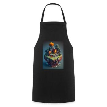 Voxel Fantasy Gaming Gaming Gamer Pixel Block - Cooking Apron - black - Front - AI Model Male 185 dark (185cm)