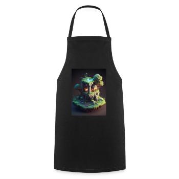 Voxel Fantasy Gaming Gaming Gamer Pixel Block - Cooking Apron - black - Front - AI Model Male 185 dark (185cm)