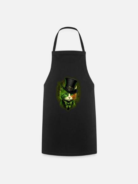 Katze Kätzchen St. Patricks Day Irland Irisch - Kochschürze - Schwarz