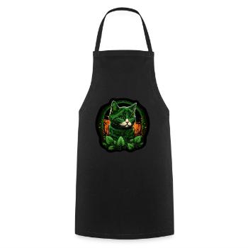 Cat Kitten St. Patrick's Day Ireland Irish - Cooking Apron - black - Front - AI Model Male 185 dark (185cm)