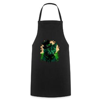 Cat Kitten St. Patrick's Day Ireland Irish - Cooking Apron - black - Front - AI Model Male 185 dark (185cm)