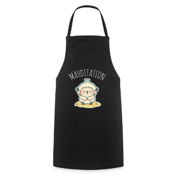Schaf Lamm Schäfchen Yoga Meditation Entspannung - Kochschürze - Schwarz - Vorne - AI Model Male 185 dark (185cm)