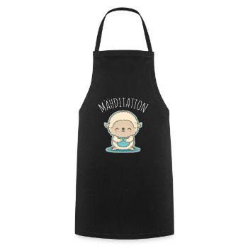 Schaf Lamm Schäfchen Yoga Meditation Entspannung - Kochschürze - Schwarz - Vorne - AI Model Male 185 dark (185cm)