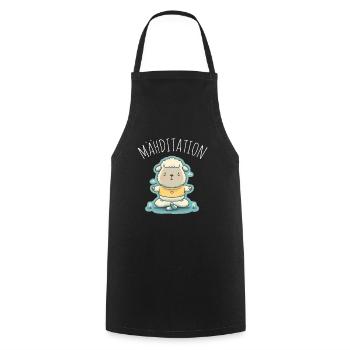 Schaf Lamm Schäfchen Yoga Meditation Entspannung - Kochschürze - Schwarz - Vorne - AI Model Male 185 dark (185cm)