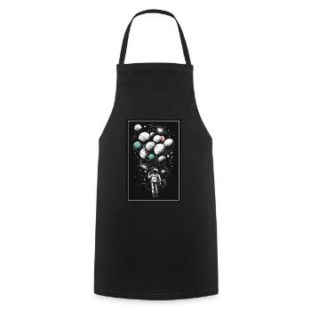 Astronaute Ballon Planète Spaceman Espace Espace - Tablier de cuisine - noir - Devant - AI Model Male 185 dark (185cm)
