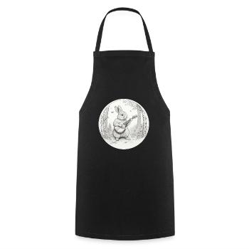 Rabbit Banjo Guitar Bunny Rabbit Easter Music - Cooking Apron - black - Front - AI Model Male 185 dark (185cm)