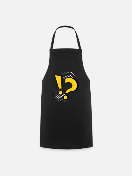 point d’exclamation point d’interrogation point de ponctuation - Tablier de cuisine - noir